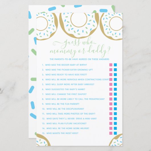 ドーナツに愛を振りかけたのは誰だと思う？ゲーム (正面/裏面)