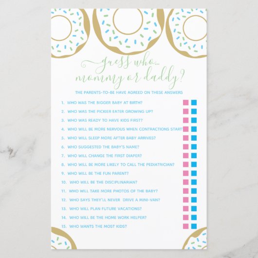 ドーナツに愛を振りかけたのは誰だと思う？ゲーム (正面)
