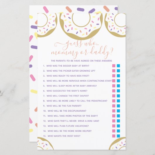 ドーナツに愛を振りかけたのは誰だと思う？ゲーム (正面/裏面)