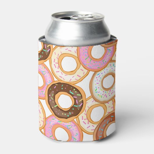 ドーナツのアイシング：現実的なシームレスなデザイン 缶クーラー (缶正面)
