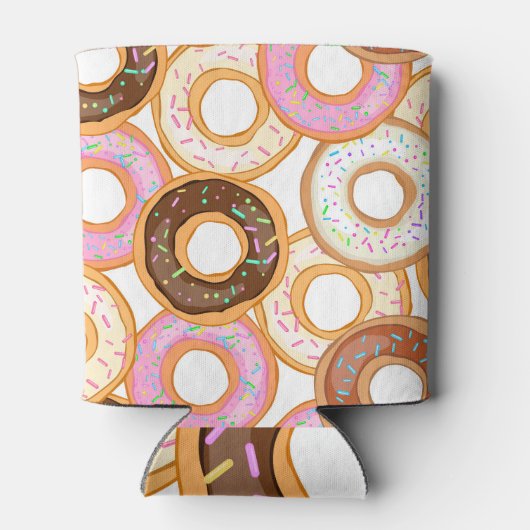 ドーナツのアイシング：現実的なシームレスなデザイン 缶クーラー (裏面)