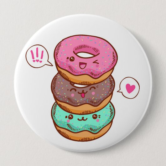 ドーナツのカスタムボタン 缶バッジ (正面)