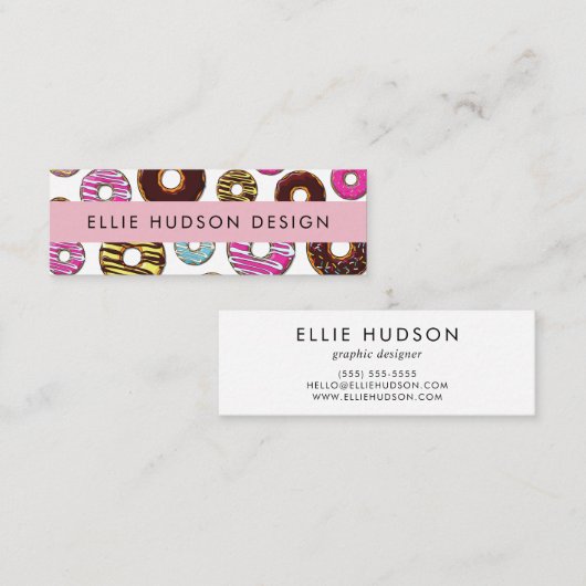 ドーナツのパタカラフルーン,ケーキ屋,ペストリー店 スキニー名刺 (正面/裏面)