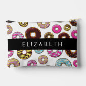 ドーナツのパターカラフルン、ドーナツ、あなたの名前 アクセサリーポーチ (裏面)