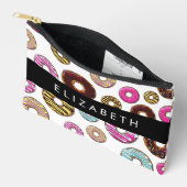 ドーナツのパターカラフルン、ドーナツ、あなたの名前 アクセサリーポーチ (見開き)