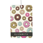 ドーナツのパターカラフルン、ドーナツ、あなたの名前 カーエアーフレッシュナー (正面)