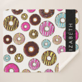 ドーナツのパターカラフルン、ドーナツ、あなたの名前 シェルパブランケット (正面(横))