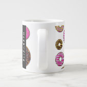 ドーナツのパターカラフルン、ドーナツ、あなたの名前 ジャンボコーヒーマグカップ (裏面)