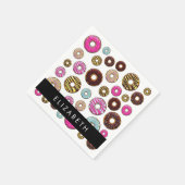 ドーナツのパターカラフルン、ドーナツ、あなたの名前 スタンダードカクテルナプキン (角)