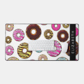 ドーナツのパターカラフルン、ドーナツ、あなたの名前 デスクマット (キーボード&マウス)