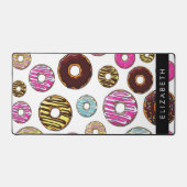 ドーナツのパターカラフルン、ドーナツ、あなたの名前 デスクマット (正面)