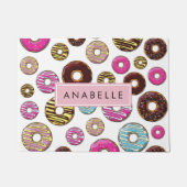 ドーナツのパターカラフルン、ドーナツ、あなたの名前 ドアマット (正面)