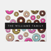 ドーナツのパターカラフルン、ドーナツ、あなたの名前 ドアマット (正面)