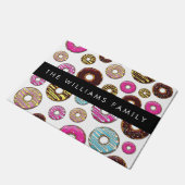 ドーナツのパターカラフルン、ドーナツ、あなたの名前 ドアマット (アングル)