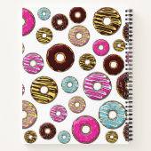 ドーナツのパターカラフルン、ドーナツ、あなたの名前 ノートブック (裏面)