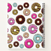 ドーナツのパターカラフルン、ドーナツ、あなたの名前 ノートブック (裏面)