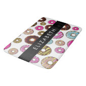 ドーナツのパターカラフルン、ドーナツ、あなたの名前 バスマット (アングル)