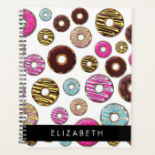ドーナツのパターカラフルン、ドーナツ、あなたの名前 プランナー手帳 (正面)