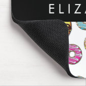 ドーナツのパターカラフルン、ドーナツ、あなたの名前 マウスパッド (コーナー)