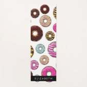 ドーナツのパターカラフルン、ドーナツ、あなたの名前 ヨガマット (正面)