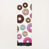 ドーナツのパターカラフルン、ドーナツ、あなたの名前 ヨガマット (裏面)