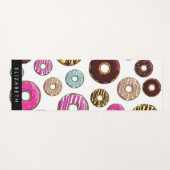 ドーナツのパターカラフルン、ドーナツ、あなたの名前 ヨガマット (正面(横))