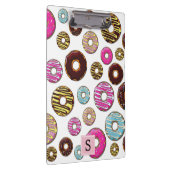 ドーナツのパターン,カラフルドーナツ,モノグラム クリップボード (右)