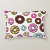 ドーナツのパターン,カラフルドーナツ,振りかける アクセントクッション (正面)