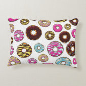 ドーナツのパターン,カラフルドーナツ,振りかける アクセントクッション (裏面)