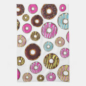 ドーナツのパターン,カラフルドーナツ,振りかける キッチンタオル (縦)