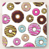 ドーナツのパターン,カラフルドーナツ,振りかける コースター (正面)