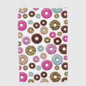 ドーナツのパターン，カラフルドーナツ，振りかける ゴルフタオル (正面)