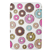 ドーナツのパターン，カラフルドーナツ，振りかける バスマット (正面縦)