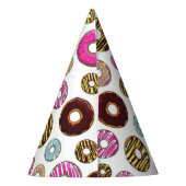 ドーナツのパターン，カラフルドーナツ，振りかける パーティーハット (裏面)