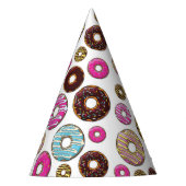 ドーナツのパターン,カラフルドーナツ,振りかける パーティーハット (正面)