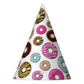 ドーナツのパターン，カラフルドーナツ，振りかける パーティーハット (左)