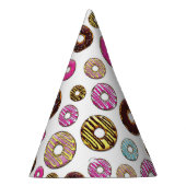 ドーナツのパターン，カラフルドーナツ，振りかける パーティーハット (右)