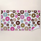 ドーナツのパターン，カラフルドーナツ，振りかける ビーチタオル