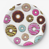 ドーナツのパターン,カラフルドーナツ,振りかける ペーパープレート (正面)