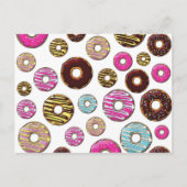 ドーナツのパターン,カラフルドーナツ,振りかける ポストカード (正面)
