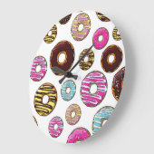ドーナツのパターン,カラフルドーナツ,振りかける ラージ壁時計 (傾斜)