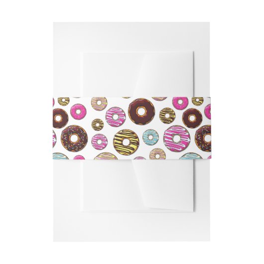 ドーナツのパターン，カラフルドーナツ，振りかける 招待状ベリーバンド (正面例)