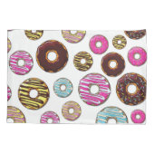 ドーナツのパターン,カラフルドーナツ,振りかける 枕カバー (裏面)