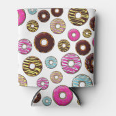 ドーナツのパターン，カラフルドーナツ，振りかける 缶クーラー (正面)