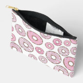 ドーナツのパターン，ピンクのドーナツ，振りかける アクセサリーポーチ (見開き)