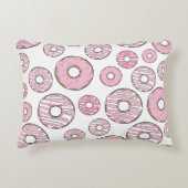 ドーナツのパターン,ピンクのドーナツ,振りかける アクセントクッション (正面)