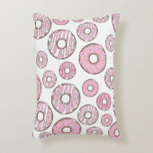 ドーナツのパターン,ピンクのドーナツ,振りかける アクセントクッション (正面(垂直))