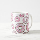 ドーナツのパターン,ピンクのドーナツ,振りかける コーヒーマグカップ (正面右)