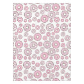 ドーナツのパターン，ピンクのドーナツ，振りかける テーブルクロス (正面)