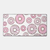 ドーナツのパターン，ピンクのドーナツ，振りかける デスクマット (正面)